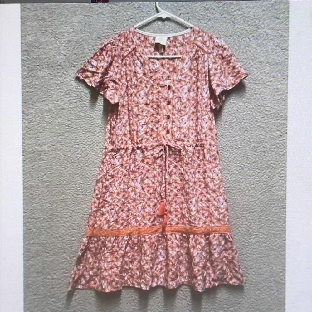 Floral Pink and Orange Dress